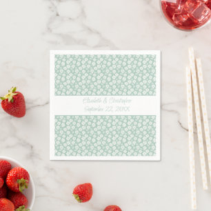 Servilleta De Papel Ducha de Novia Floral Verde Pastel Blanco para Bod