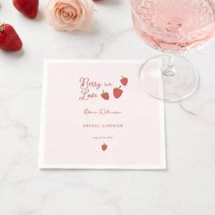 Servilleta De Papel Ducha de Novia Fresa Rosa Dulce Enamorada
