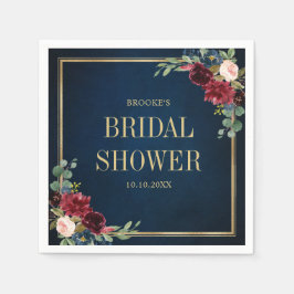 Servilleta De Papel Ducha de novia geométrica floral Rubor de la Marin