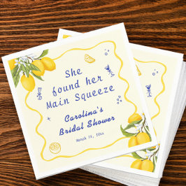 Servilleta De Papel Ducha de Novia Hand Drawn Lemon Main Squeeze
