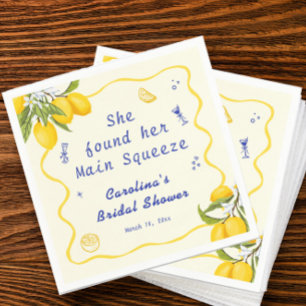Servilleta De Papel Ducha de Novia Hand Drawn Lemon Main Squeeze