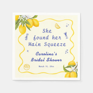 Servilleta De Papel Ducha de Novia Hand Drawn Lemon Main Squeeze