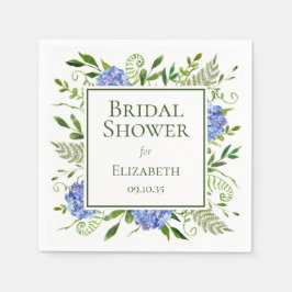 Servilleta De Papel Ducha de Novia Hortensias Azules