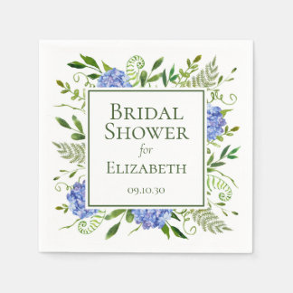 Servilleta De Papel Ducha de Novia Hortensias Azules