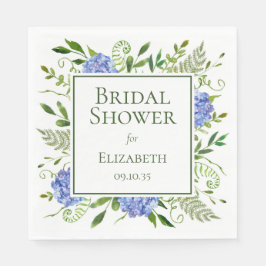 Servilleta De Papel Ducha de Novia Hortensias Azules
