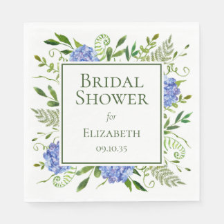 Servilleta De Papel Ducha de Novia Hortensias Azules