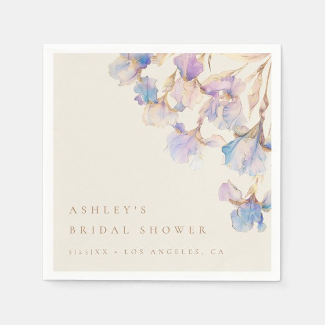 Servilleta De Papel Ducha de Novia Iris (Anverso)