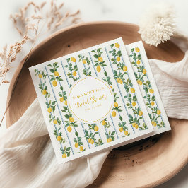 Servilleta De Papel Ducha de novia italiana vintage de acuarela de lim