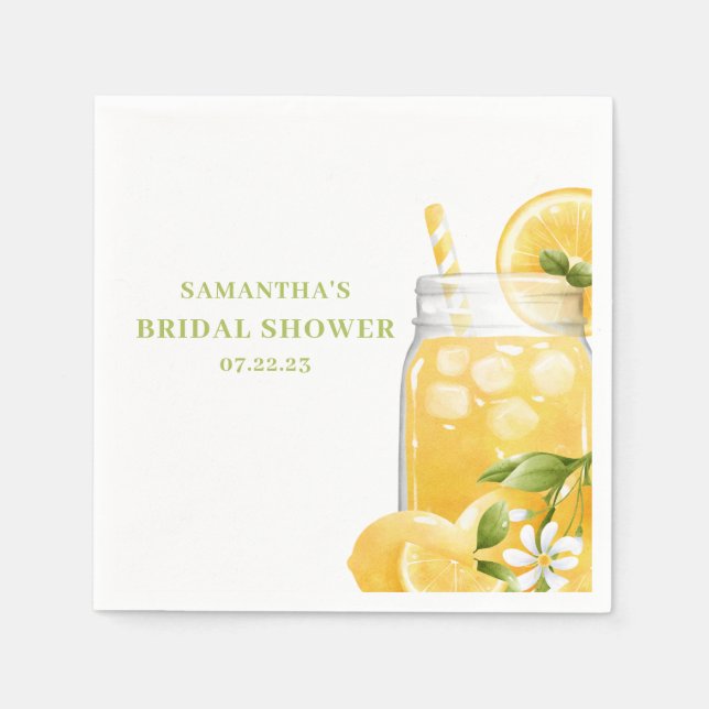 Servilleta De Papel Ducha de Novia Limonada de Limón Cítrico  (Anverso)