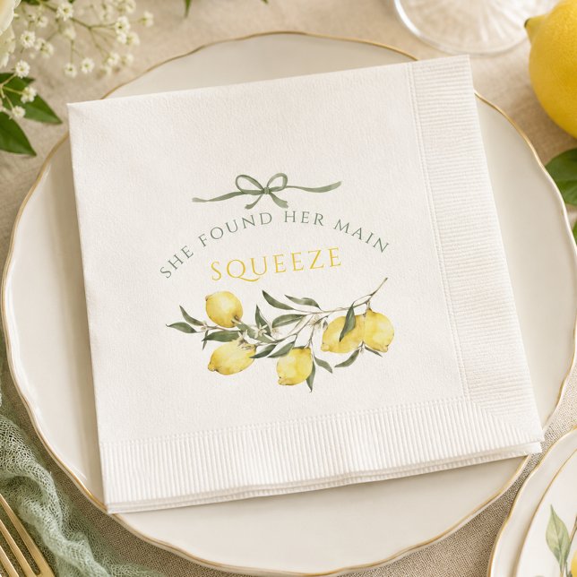 Servilleta De Papel Ducha de Novia Main Squeeze Citrus Sage Verde (Main Squeeze Citrus Sage Green Bridal Shower Napkins)