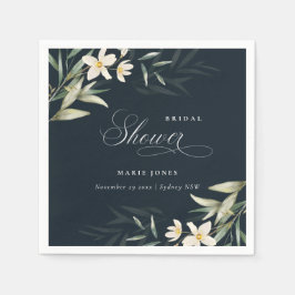 Servilleta De Papel Ducha de Novia Marina Oscura Flora Verdor