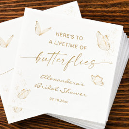 Servilleta De Papel Ducha de Novia Mariposa de Oro Blanco