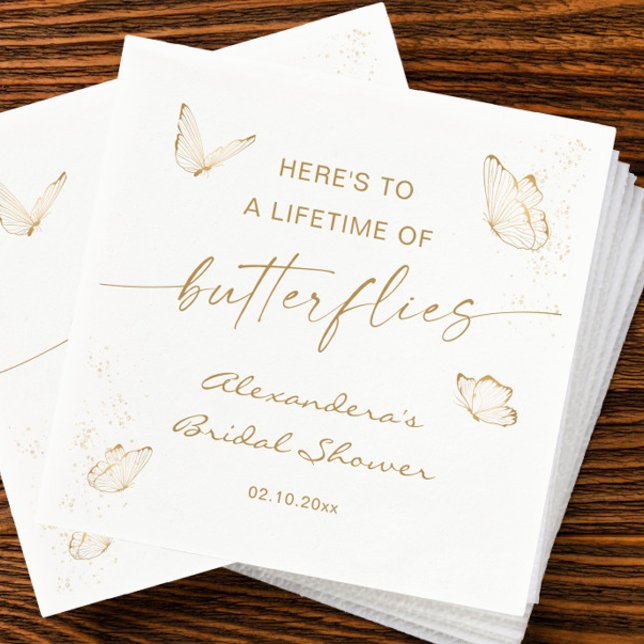 Servilleta De Papel Ducha de Novia Mariposa de Oro Blanco (Subido por el creador)