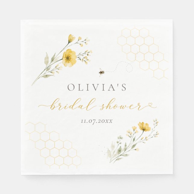 Servilleta De Papel Ducha de Novia Meant to Bee (Anverso)