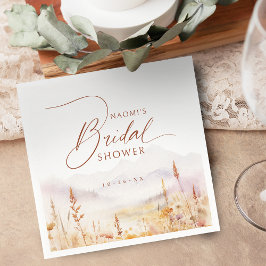 Servilleta De Papel Ducha de novia montañesa de flor silvestre de otoñ