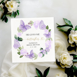 Servilleta De Papel Ducha de Novia Morado Me Da Mariposas