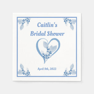 Servilleta De Papel Ducha de novia Napkin - color de agua azul Tema de