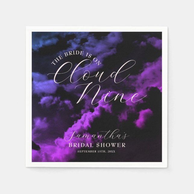 Servilleta De Papel Ducha de novia Nube nueve Celestial Galaxia Negro (Anverso)