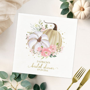 Servilleta De Papel Ducha de Novia Otoñal Floral Rosa Tímido