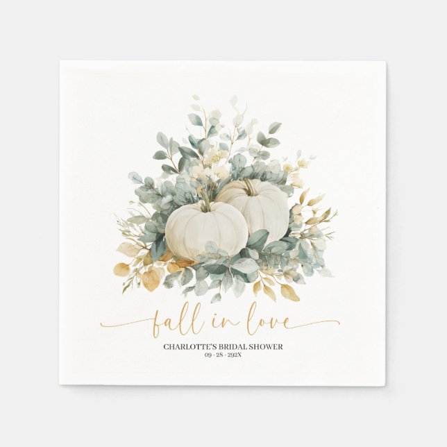 Servilleta De Papel Ducha de Novia Otoño de Amor (Anverso)