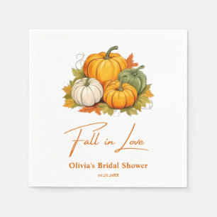 Servilleta De Papel Ducha de Novia Otoño Rústico Calabaza Enamórate