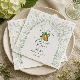 Servilleta De Papel Ducha de novia pera verde salvia vintage perfecta