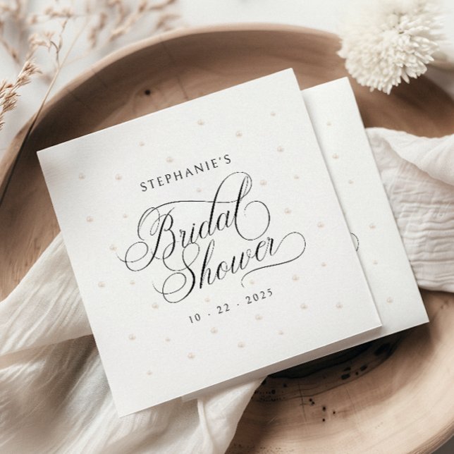 Servilleta De Papel Ducha de Novia Perlas Elegantes (Subido por el creador)