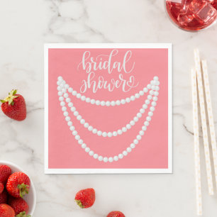 Servilleta De Papel ducha de novia perlas rosadas