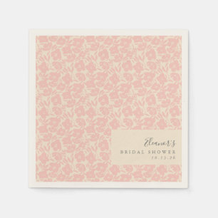 Servilleta De Papel Ducha de Novia Personalizada con Flores Rosadas Vi