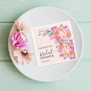 Servilleta De Papel Ducha de novia primaveral de flores silvestres rom
