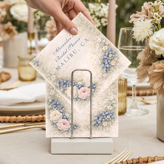 Servilleta De Papel Ducha de Novia Romance de Flor de Arándano (Subido por el creador)