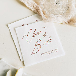 Servilleta De Papel Ducha de Novia Romántica Bohemio Caprichosa Script