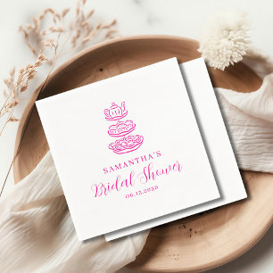 Servilleta De Papel Ducha de Novia Rosa Caprichosa Moderna Dibujada a 