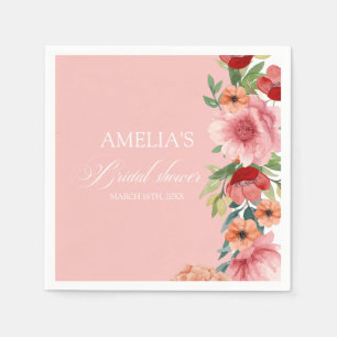 Servilleta De Papel Ducha de novia rosa rosa de color de agua