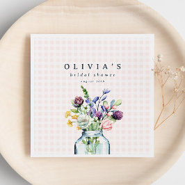 Servilleta De Papel Ducha de novia silvestre rústica en frasco de mamp