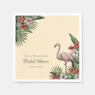 Servilleta De Papel Ducha de Novia Tropical de Flamenco Rosa Hawaiano
