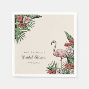 Servilleta De Papel Ducha de Novia Tropical Flamingo Rosa Hawaiano