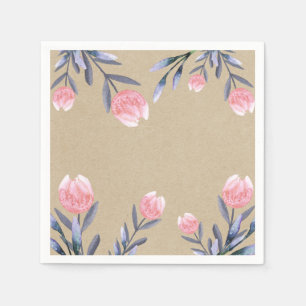 Servilleta De Papel Ducha de Novia Tulipanes de Acuarela Agua de Meloc