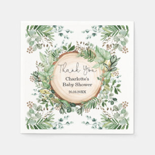 Servilleta De Papel Ducha de Novia Vegetación Botánica Cumpleaños 1er.