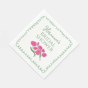 Servilleta De Papel Ducha de Novia Verde Rosa Caprichosa