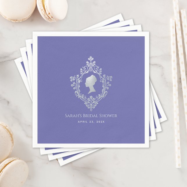 Servilleta De Papel Ducha de Novia Vintage Violeta Regencia Dama en Cr (Subido por el creador)