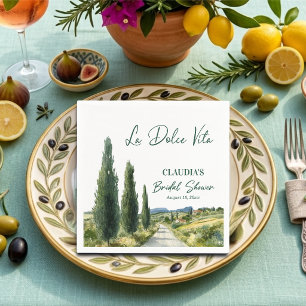 Servilleta De Papel Ducha de Novia Vista Italiana La Dolce Vita