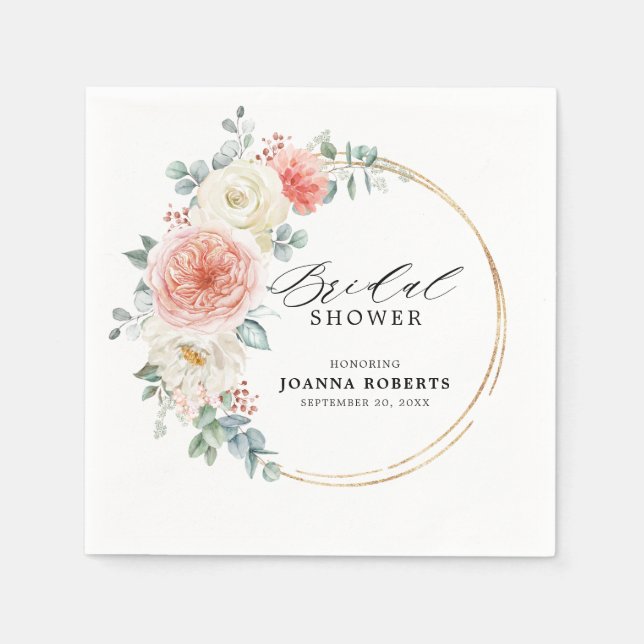 Servilleta De Papel Ducha de novias con color rosa pastel de verano me (Anverso)