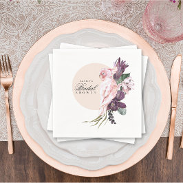 Servilleta De Papel Ducha de novias de loro rosa tropical Boho