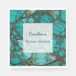 Servilleta De Papel Ducha de novias de piedra turquesa