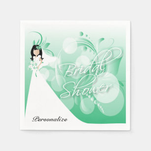 Servilleta De Papel Ducha de novias en verde y blanco Bonito