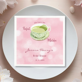 Servilleta De Papel Ducha de novias Rosa Matcha