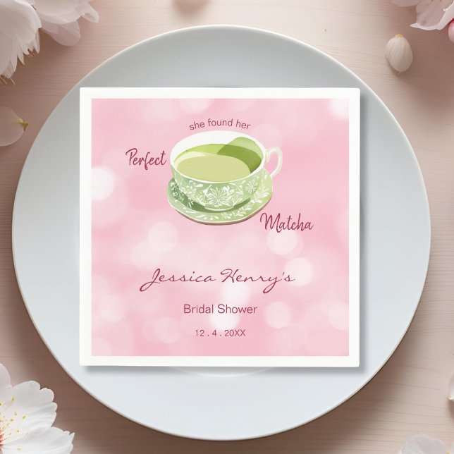 Servilleta De Papel Ducha de novias Rosa Matcha (Subido por el creador)