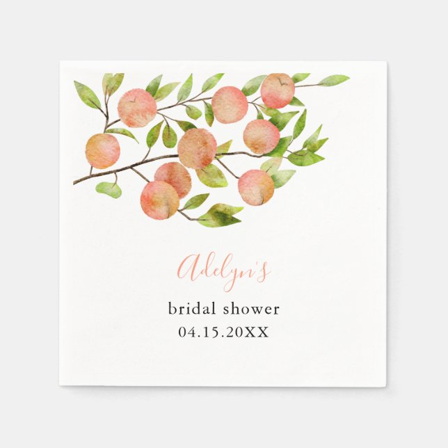 Servilleta De Papel Ducha de novias Rustic Sweet Peach (Anverso)