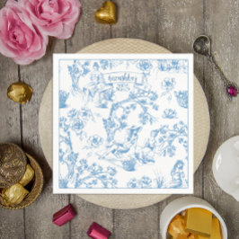 Servilleta De Papel Ducha de novios Blue and White Toile de Jouy